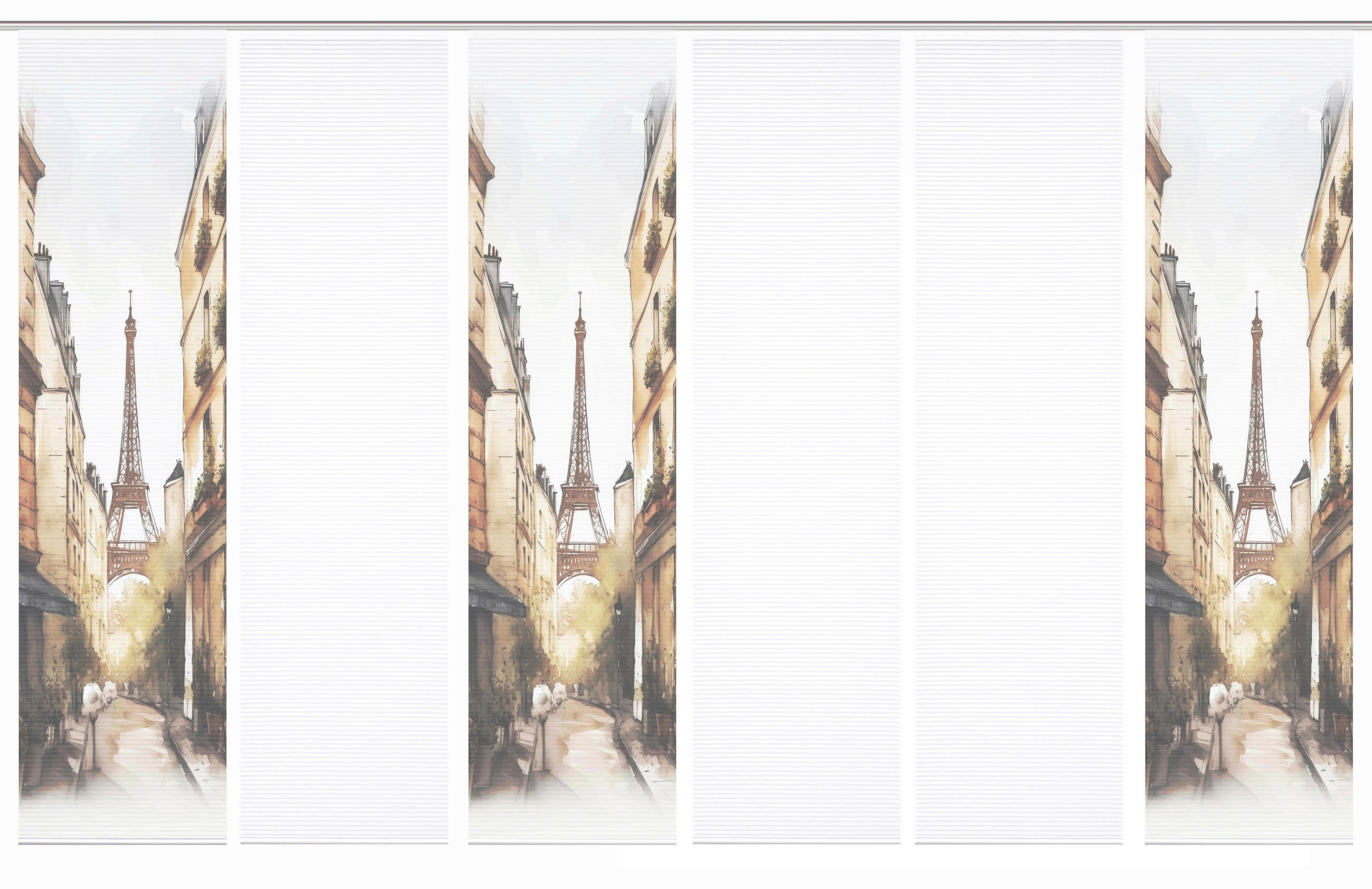 FLÄCHENVORHANG  6 Stück  blickdicht  60/245 cm   - Naturfarben/Weiß, LIFESTYLE, Textil (60/245cm)