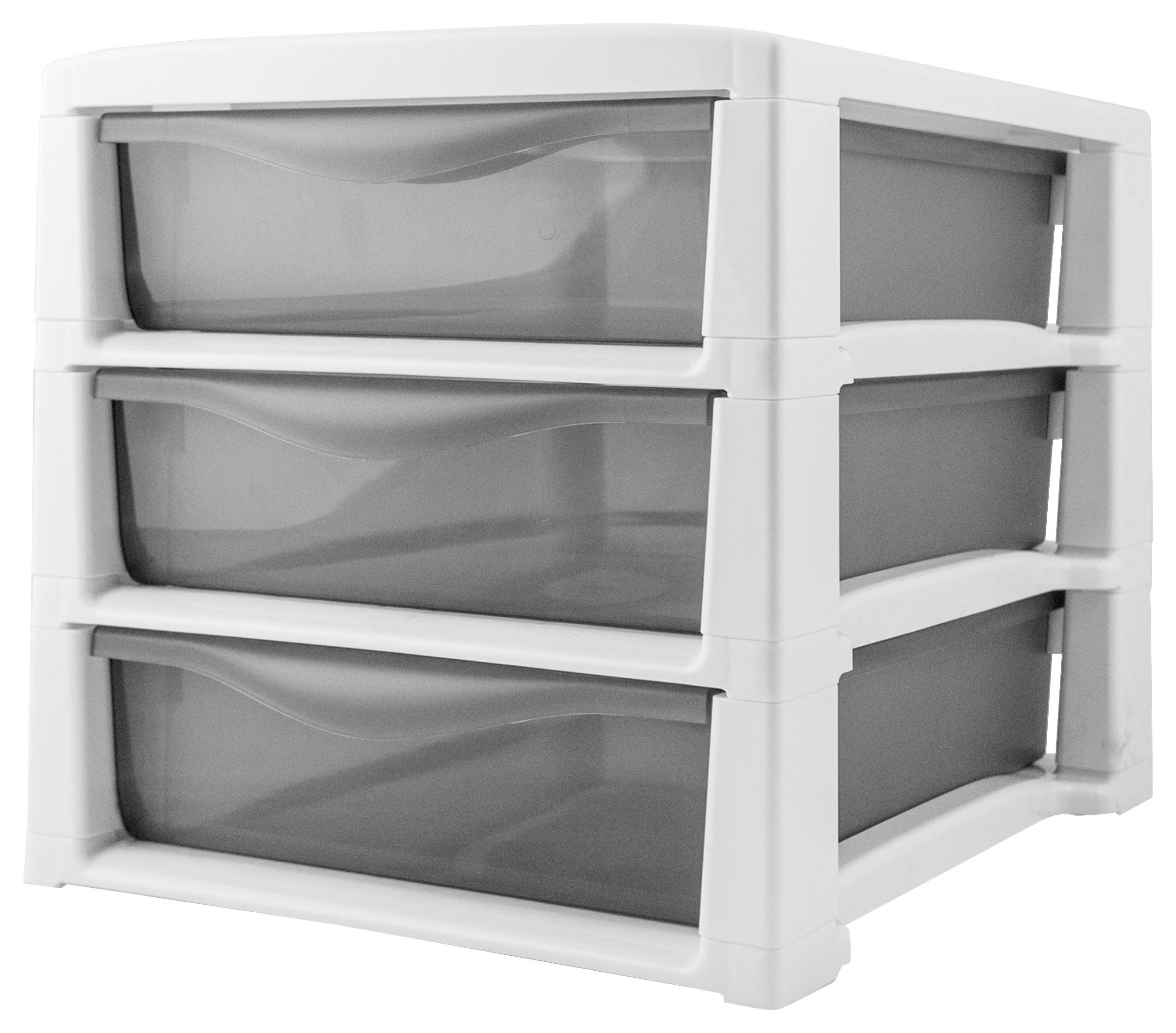 Schubladenbox Office 3 Weiß Kunststoff 3 Laden