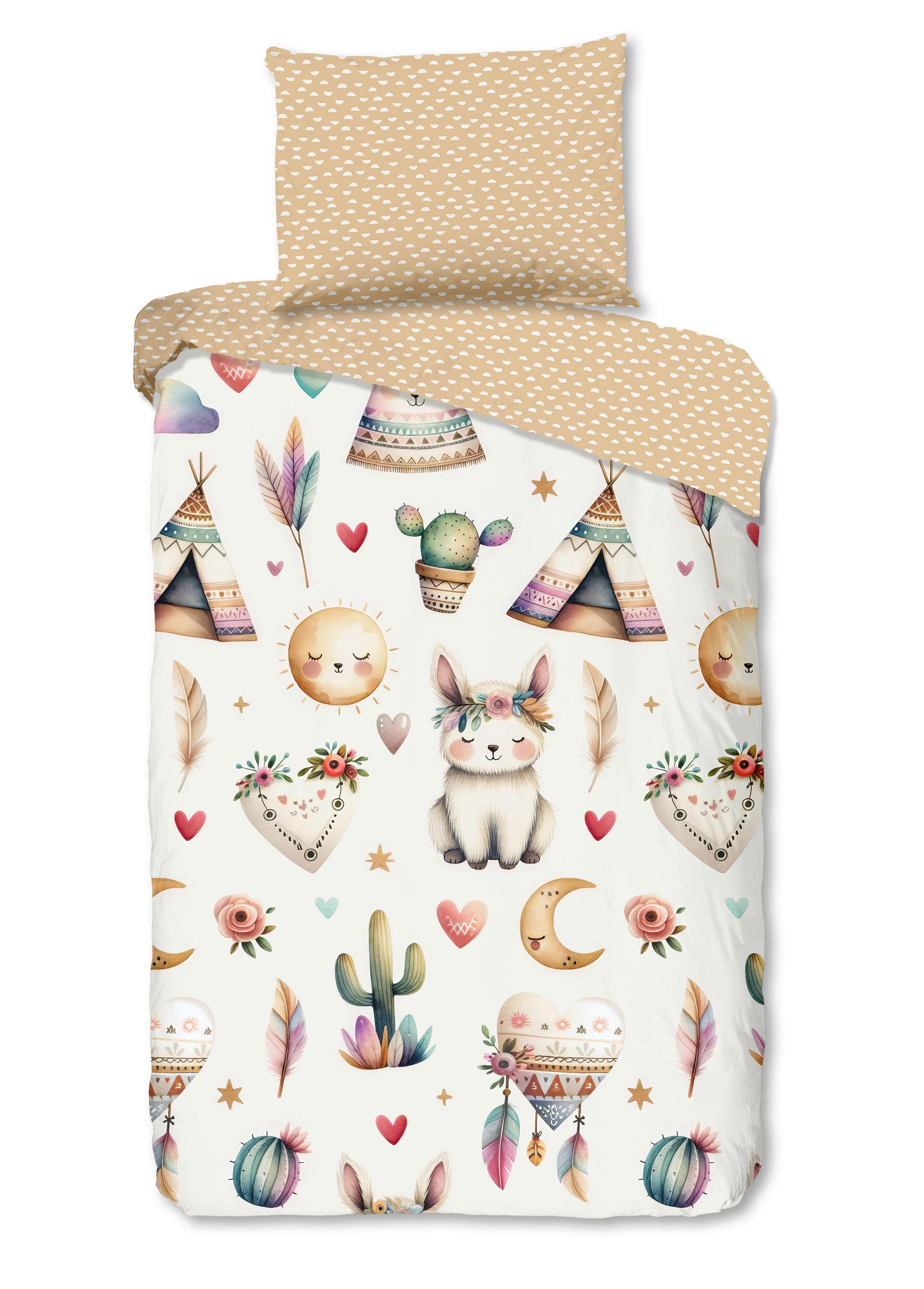 KINDERBETTWÄSCHE 140/200 cm  - Sandfarben/Ecru, Basics, Textil (140/200cm)