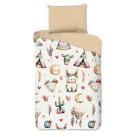 KINDERBETTWÄSCHE 140/200 cm  - Sandfarben/Ecru, Basics, Textil (140/200cm)