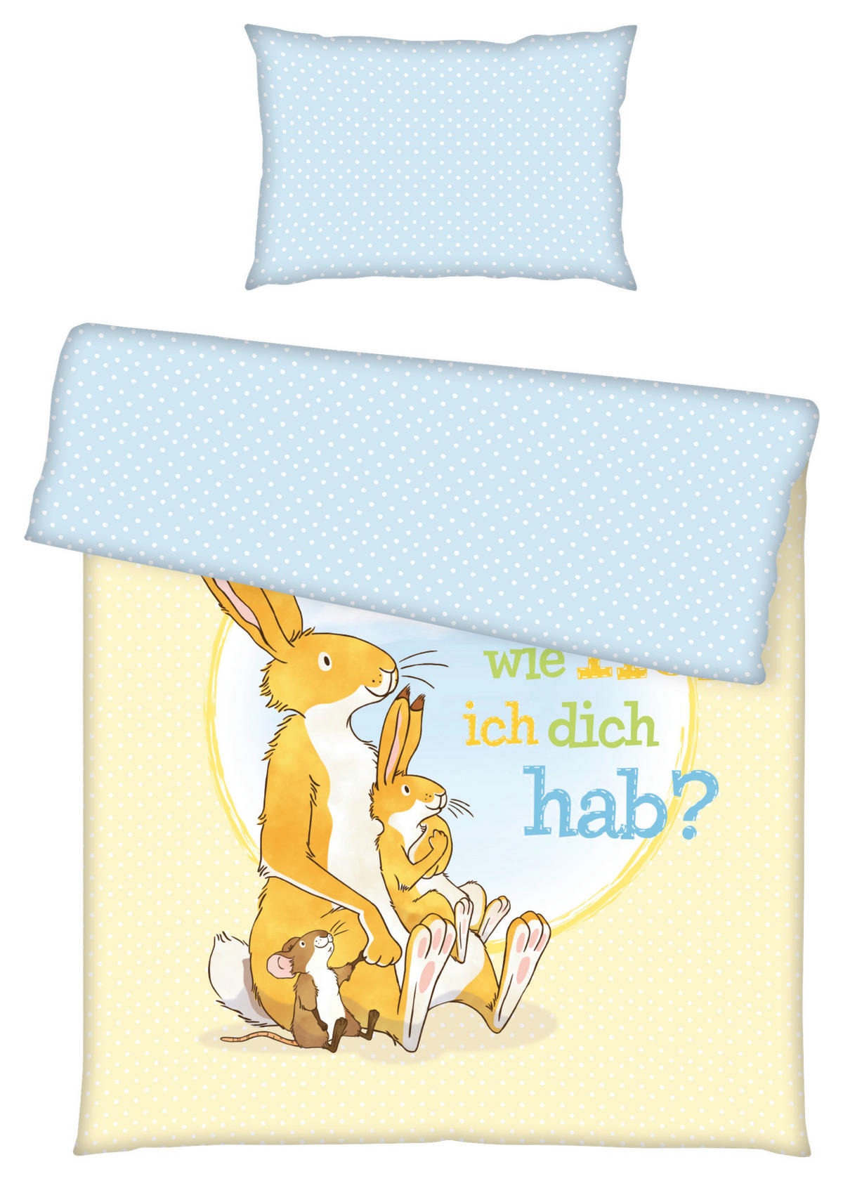 BABYBETTWÄSCHESET 100/135 cm  - Blau/Gelb, Konventionell, Textil (100/135cm)