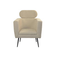 SESSEL Teddystoff Beige    - Beige/Schwarz, Design, Textil/Metall (67/72/95-103cm) - MID.YOU