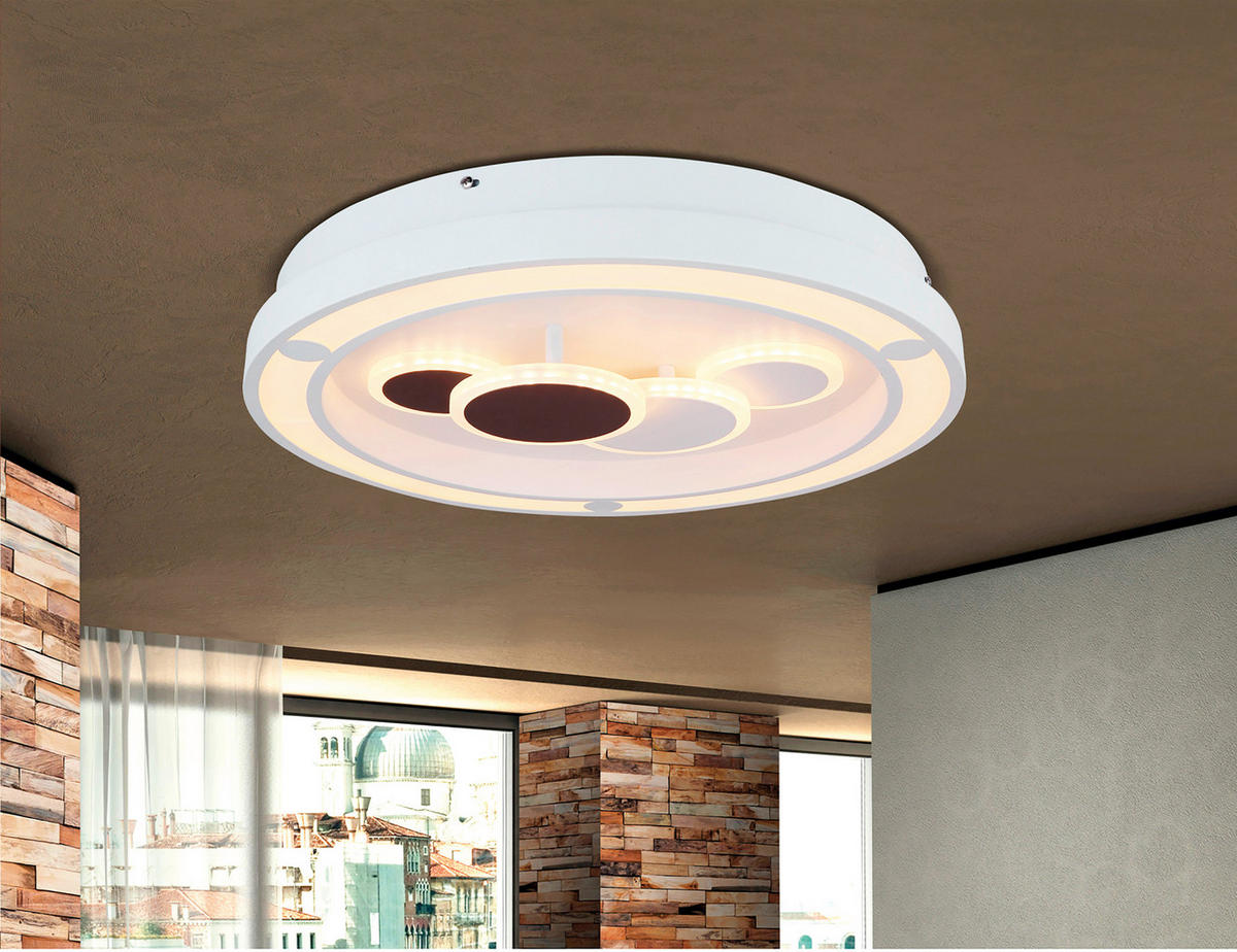 LED-DECKENLEUCHTE 48/8.2 cm   - Weiß, Design, Kunststoff/Metall (48/8.2cm) - Globo