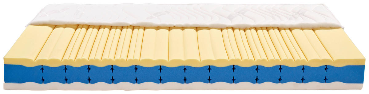 VISCOMATRATZE 140/200 cm Höhe ca. 22 cm 7 -Zonen - Weiß, KONVENTIONELL, Textil (140/200cm) - Livetastic