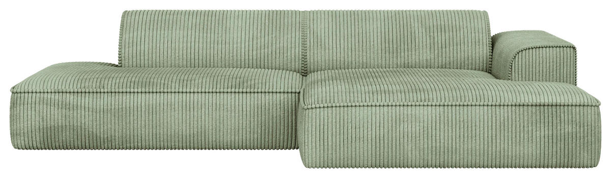 ECKSOFA BILLUND Mintgrün Cord Nierenkissen  - Schwarz/Mintgrün, KONVENTIONELL, Kunststoff/Textil (294/165cm) - Livetastic