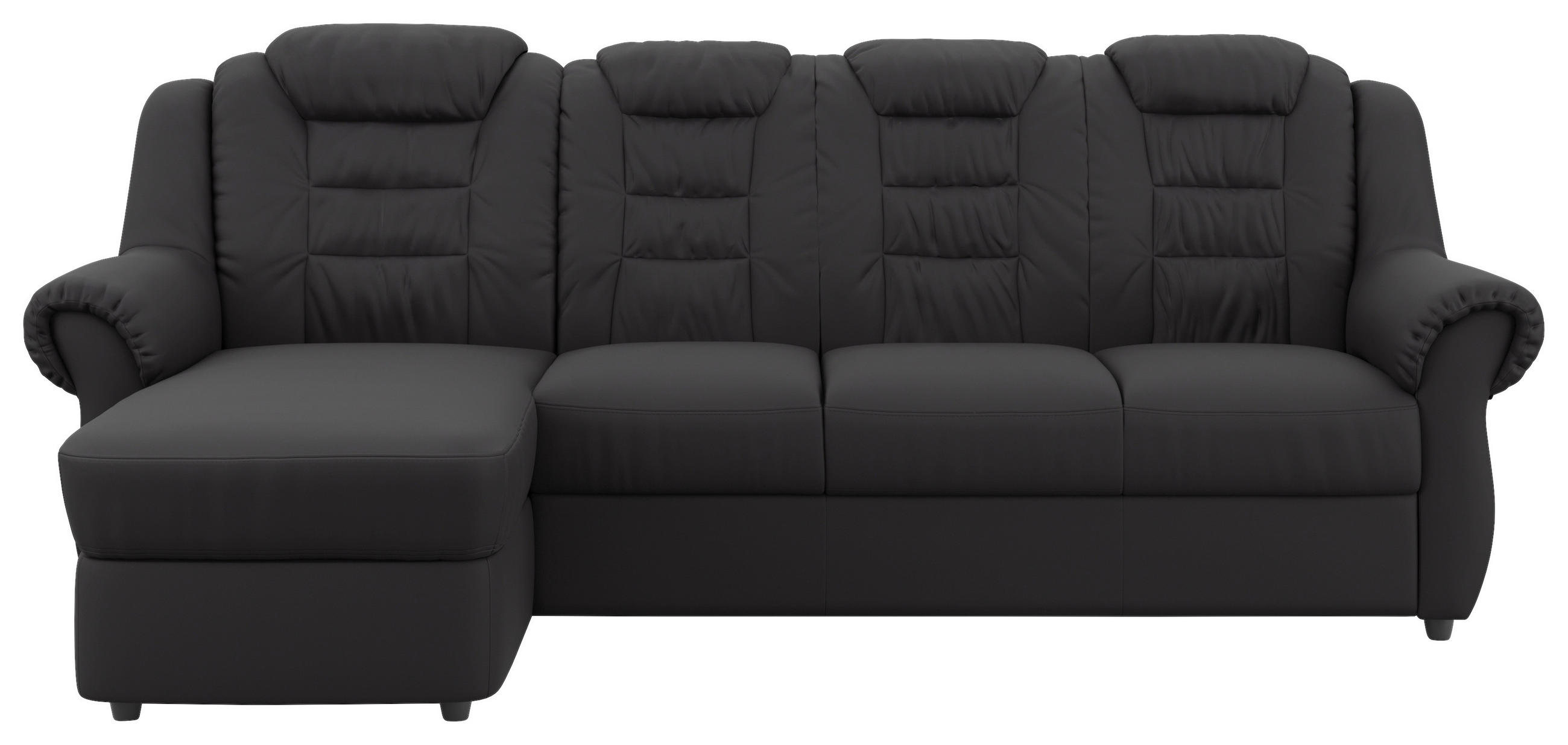 ECKSOFA in Lederlook Schwarz  - Schwarz, Konventionell, Kunststoff/Textil (165/262cm) - Livetastic