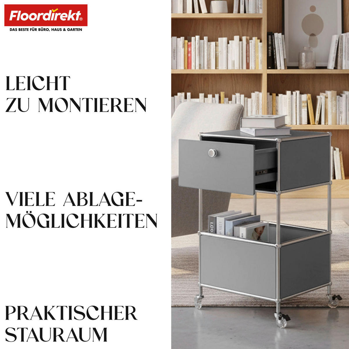 REGAL Grau  - Grau, Basics, Metall (40/69/40cm) - Floordirekt