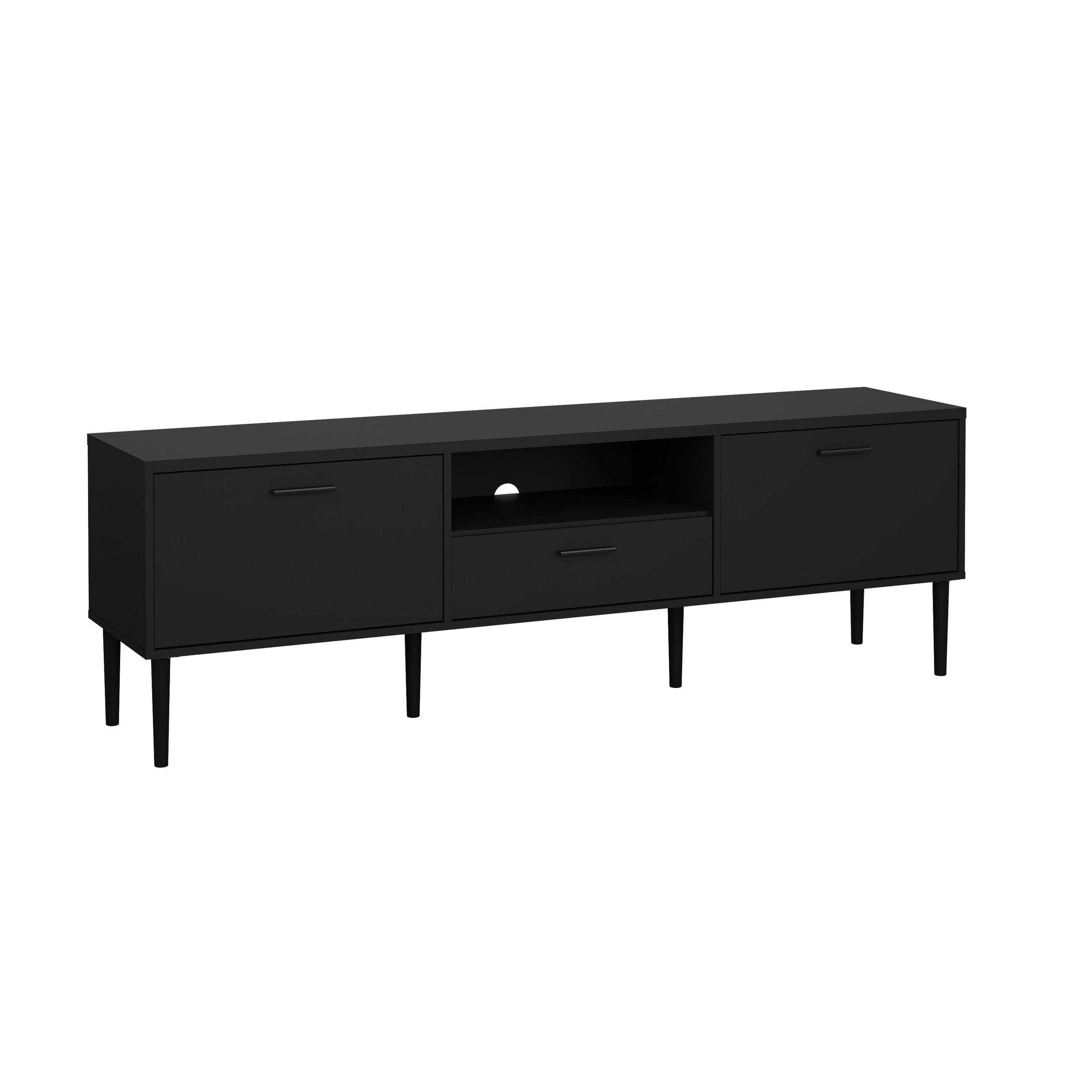 TV-BÄNK i svart  - svart, Design, metall/trämaterial (177,2/56,8/39,8cm) - Best Price