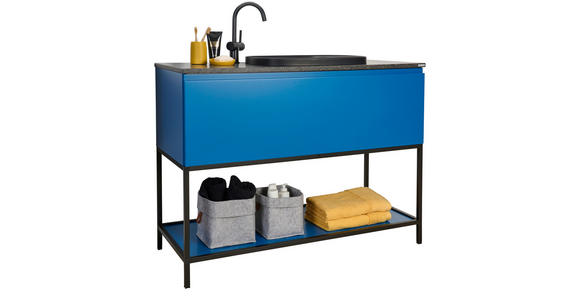 BADEZIMMER in 120 cm - Dunkelblau, Design, Glas/Holzwerkstoff (120cm) - Dieter Knoll