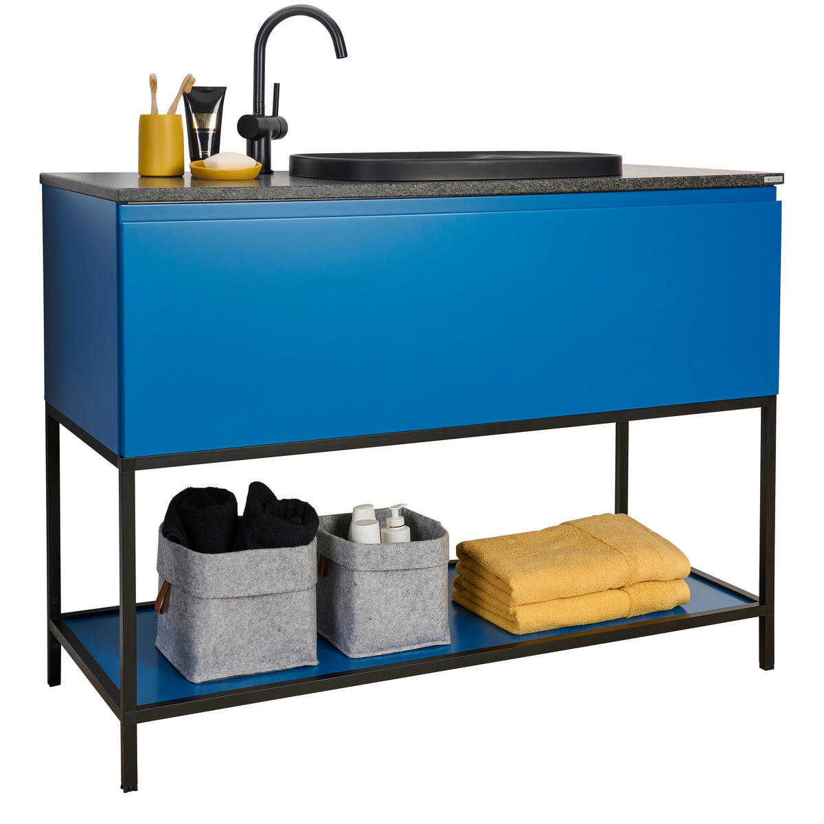 BADEZIMMER  in 120 cm  - Dunkelblau, Design, Glas/Holzwerkstoff (120cm) - Dieter Knoll