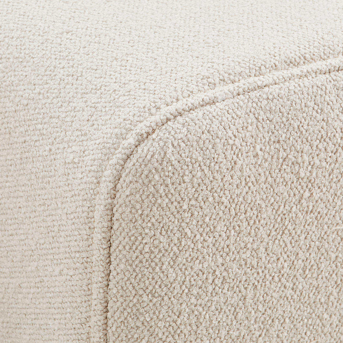 ECKSOFA Creme Bouclé  - Wengefarben/Creme, KONVENTIONELL, Holz/Textil (169/342cm) - Carryhome