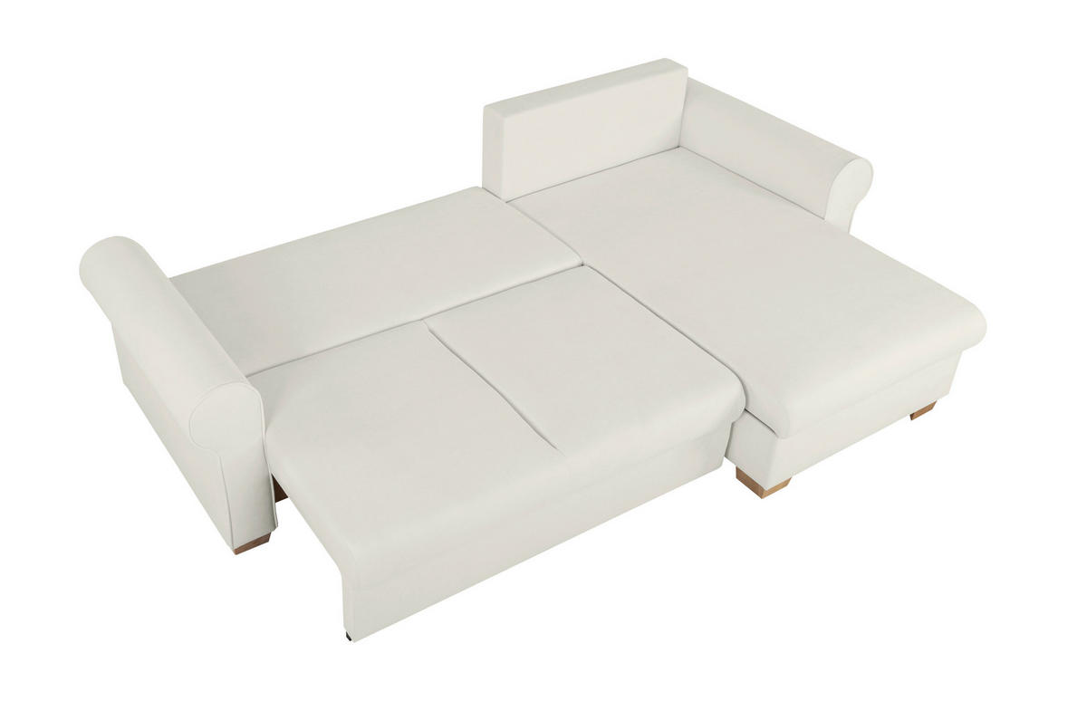 ECKSOFA in Hellgrau  - Buchefarben/Hellgrau, Design, Holz/Textil (266/161cm) - MID.YOU