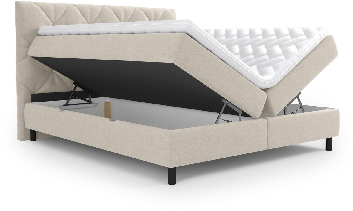 BOXBETT 140/200 cm  in Naturfarben  - Schwarz/Naturfarben, Design, Holz/Holzwerkstoff (140/200cm) - Esposa