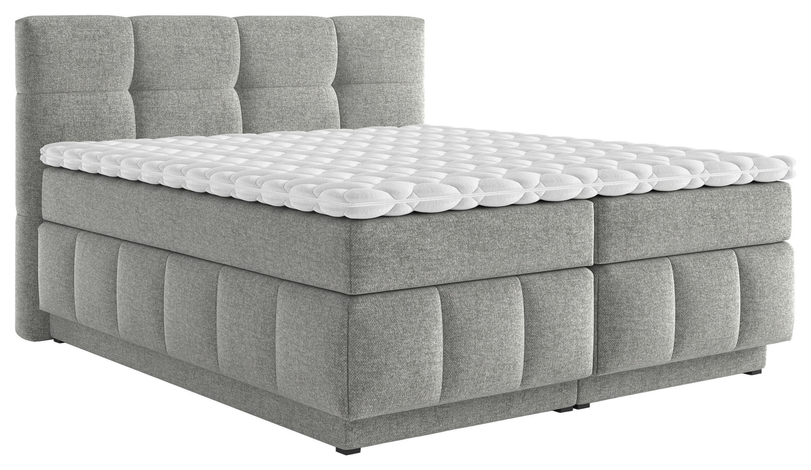 BOXSPRINGBETT 160/200 cm  in Grau  - Schwarz/Grau, KONVENTIONELL, Kunststoff/Textil (160/200cm) - Carryhome