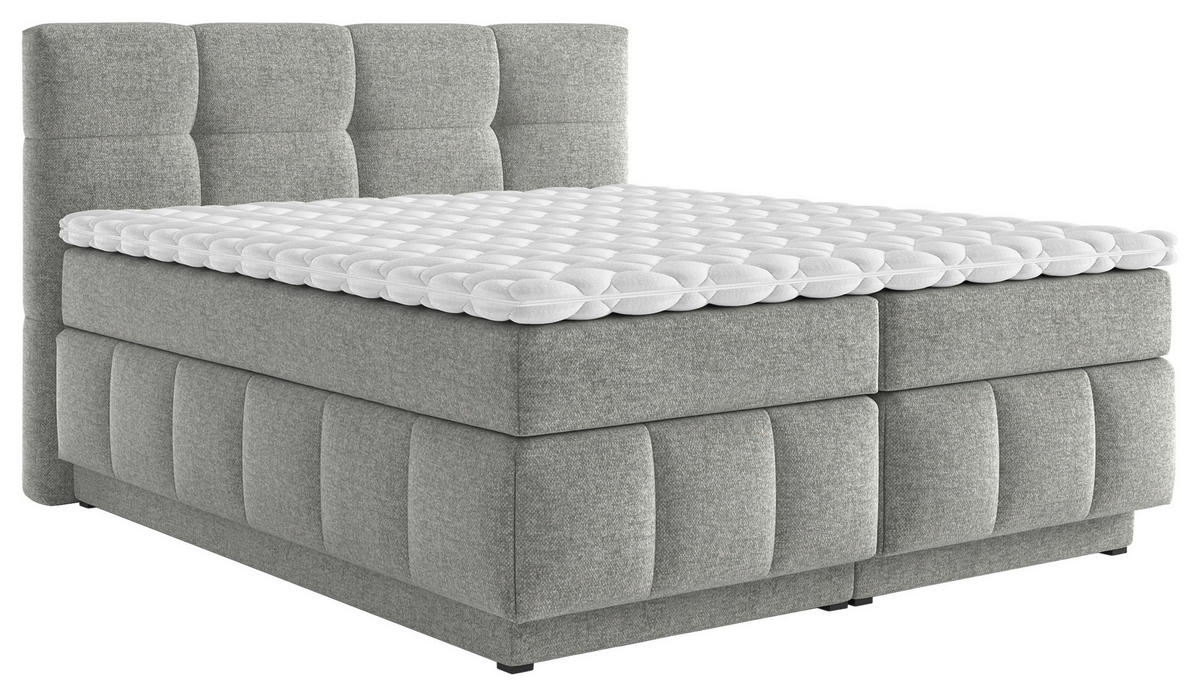 BOXSPRINGBETT 140/200 cm  in Grau  - Schwarz/Grau, KONVENTIONELL, Kunststoff/Textil (140/200cm) - Carryhome