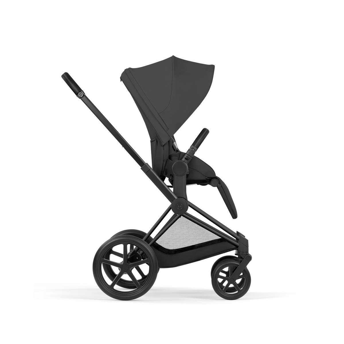 KOMBIKINDERWAGEN  PRIAM Comfort Matt Black  Sepia Black  - Schwarz, Basics, Kunststoff/Textil (83-92/60cm) - cybex PLATINUM