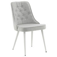 STUHL-SET 2 Stück  in Stahl Webstoff Metall, Kunststoff, Textil  - Hellgrau/Weiß, Design, Kunststoff/Textil (50/88.5/66cm) - Livetastic