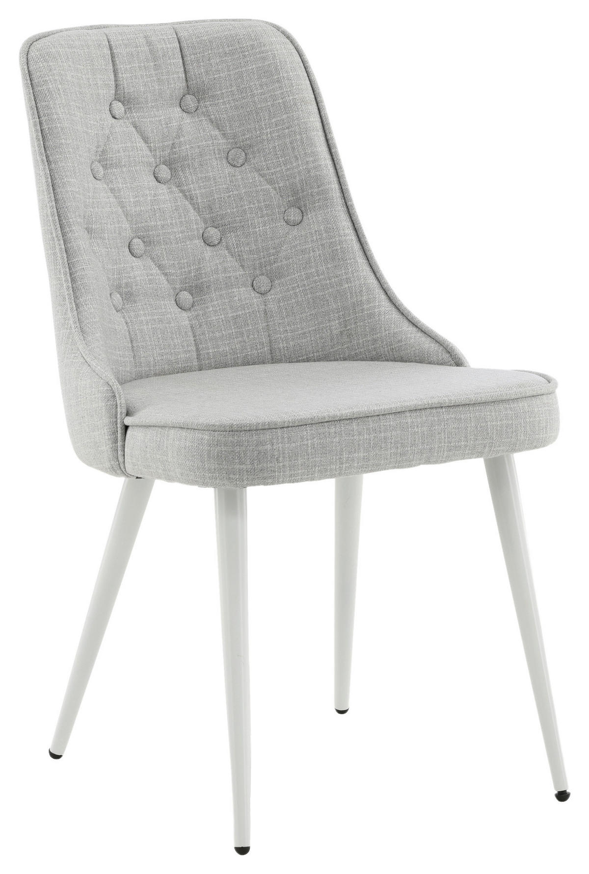 STUHL-SET 2 Stück  in Stahl Webstoff Metall, Kunststoff, Textil  - Hellgrau/Weiß, Design, Kunststoff/Textil (50/88.5/66cm) - Livetastic