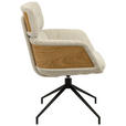 ARMLEHNSTUHL , Wippfunktion, Sitzfläche 360° drehbar, automatische Rückholfunktion , Webstoff  - Eichefarben/Beige, Design, Holz/Textil (62/92/66cm) - Dieter Knoll