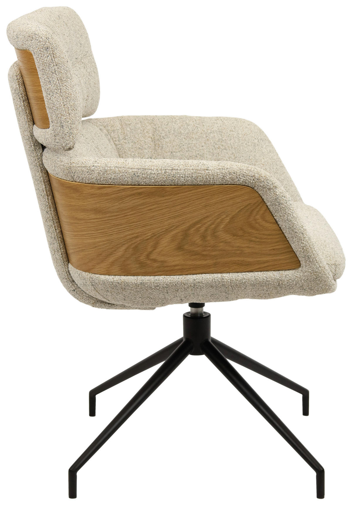 ARMLEHNSTUHL  in Eisen Webstoff  - Eichefarben/Beige, Design, Holz/Textil (62/92/66cm) - Dieter Knoll