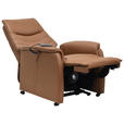 FERNSEHSESSEL  mit Relaxfunktion, Kopfteilverstellung, Aufstehhilfe, Fußteilverstellung Echtleder Lederlook Cognac  - Cognac/Schwarz, Design, Leder/Kunststoff (78.5/87,5-112,5/87,5-161cm) - Cantus