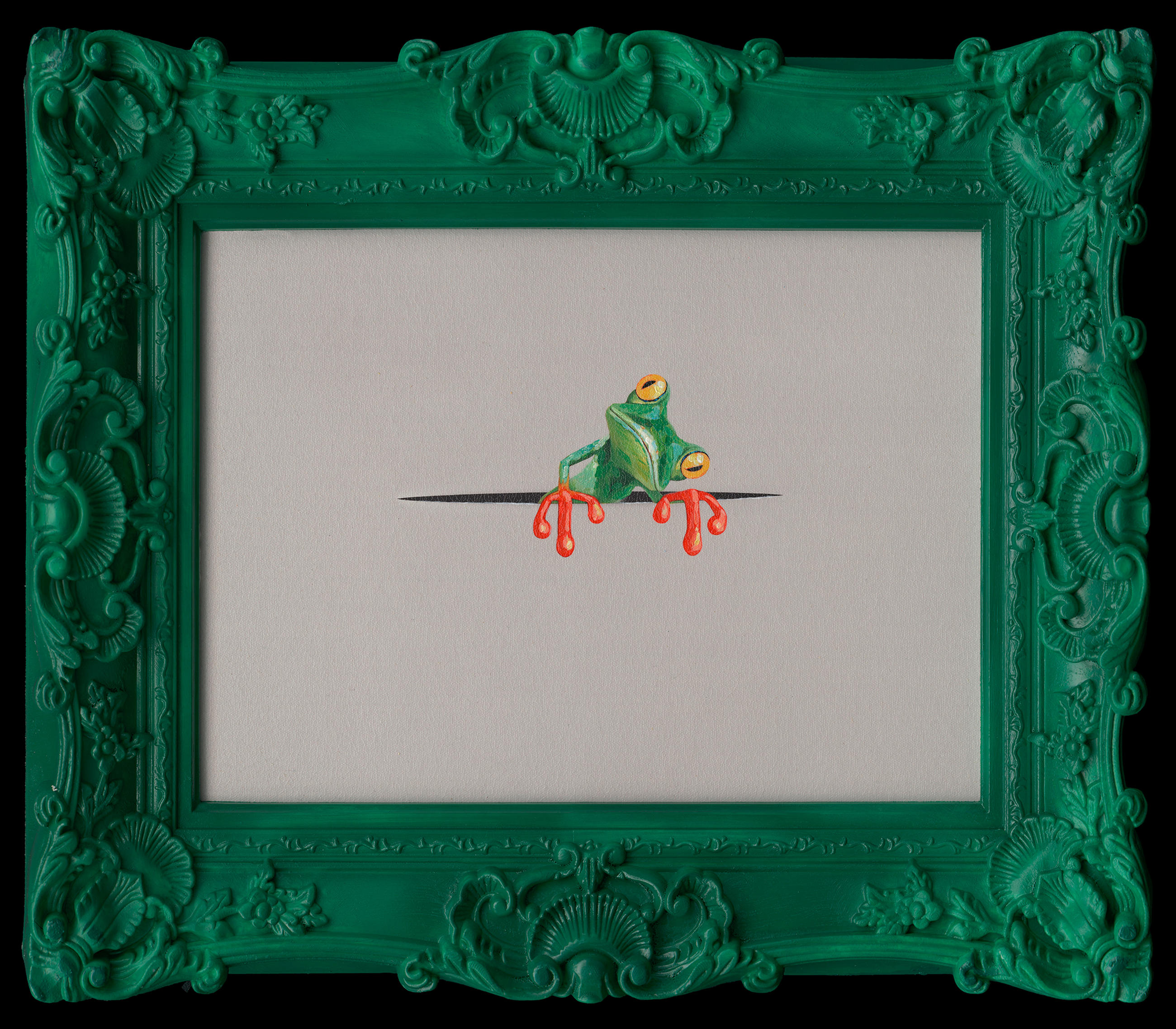 KUNSTDRUCK Tiere  - Weiß/Grün, Trend, Papier/Kunststoff (54/44cm) - Monee