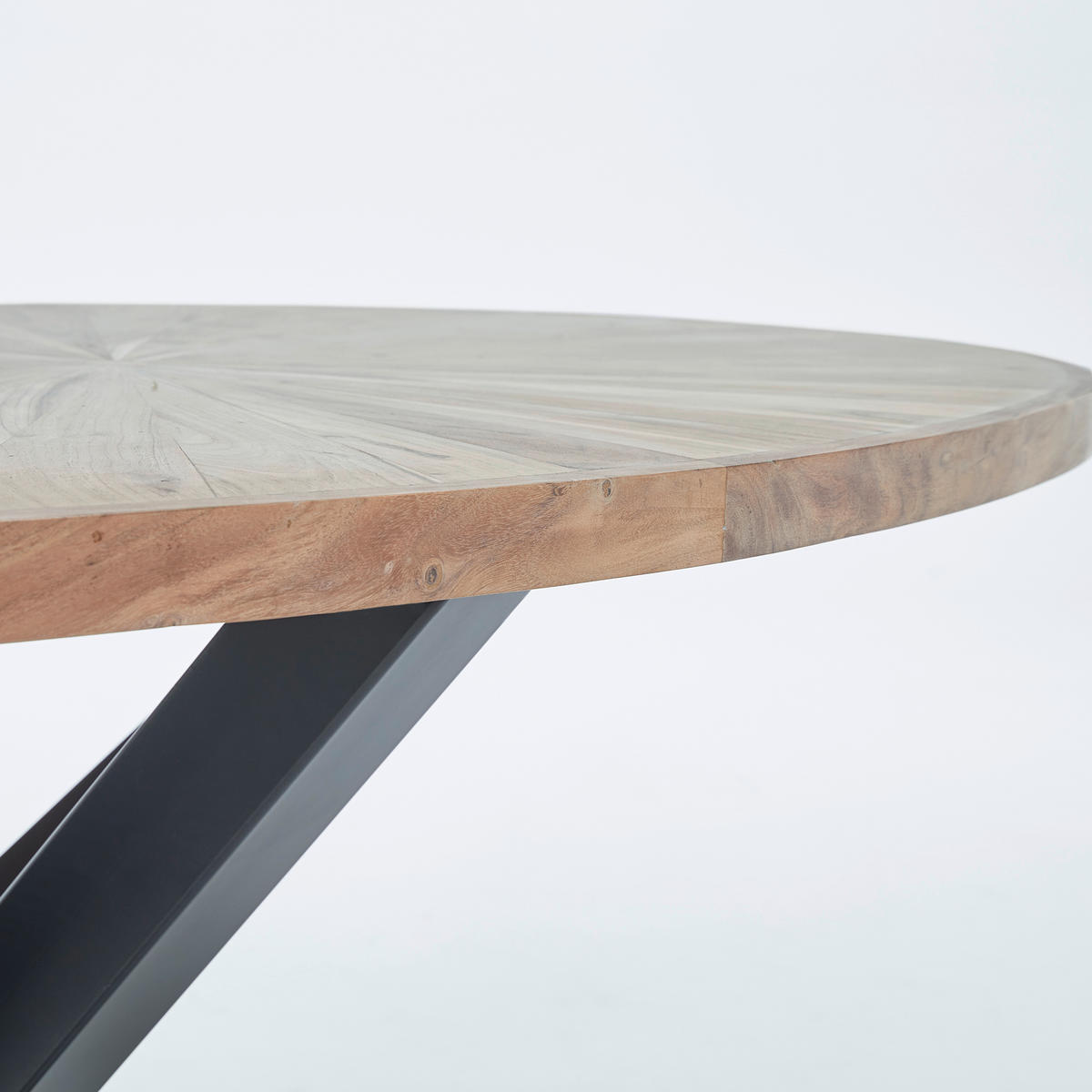 ESSTISCH in Holz, Metall 200/100/76 cm   - Schwarz/Akaziefarben, Natur, Holz/Metall (200/100/76cm) - Livetastic