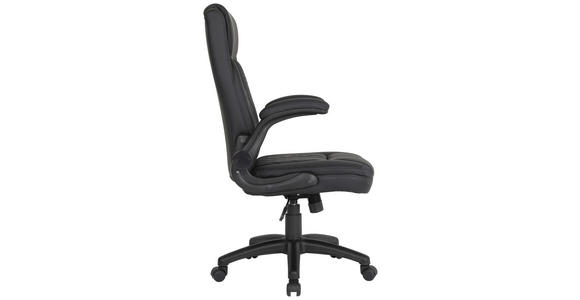 CHEFSESSEL in Lederlook Schwarz - Schwarz, Design, Kunststoff/Textil (63,5/107,5-117/68cm) - Carryhome