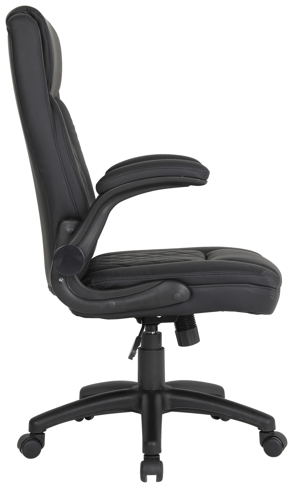 SCAUN DIRECTORIAL  in imitație piele negru  - negru, Design, plastic/metal (63,5/107,5-117/68cm) - Carryhome