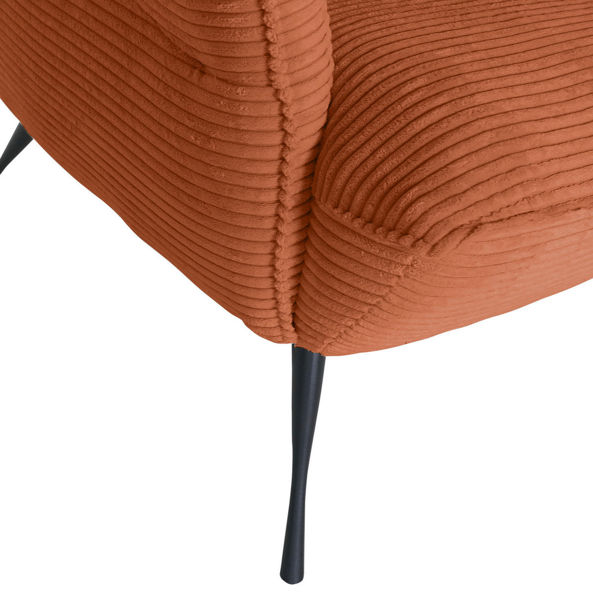 OHRENSESSEL in Cord Rostfarben  - Rostfarben/Schwarz, Konventionell, Textil/Metall (83/110/92cm) - MID.YOU