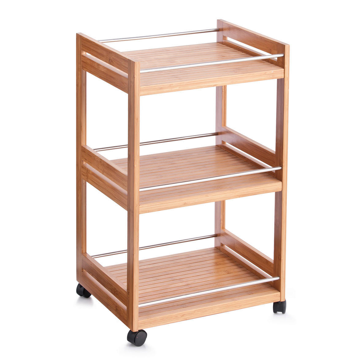 SERVIERWAGEN Bambus Naturfarben  - Naturfarben, Basics, Holz/Metall (45,7/38/76cm) - Zeller Present