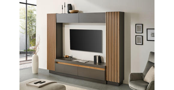 WOHNWAND  in Anthrazit, Eiche Artisan  272,6/209,5/41,3 cm  - Anthrazit/Schwarz, KONVENTIONELL, Holzwerkstoff/Kunststoff (272,6/209,5/41,3cm) - Carryhome