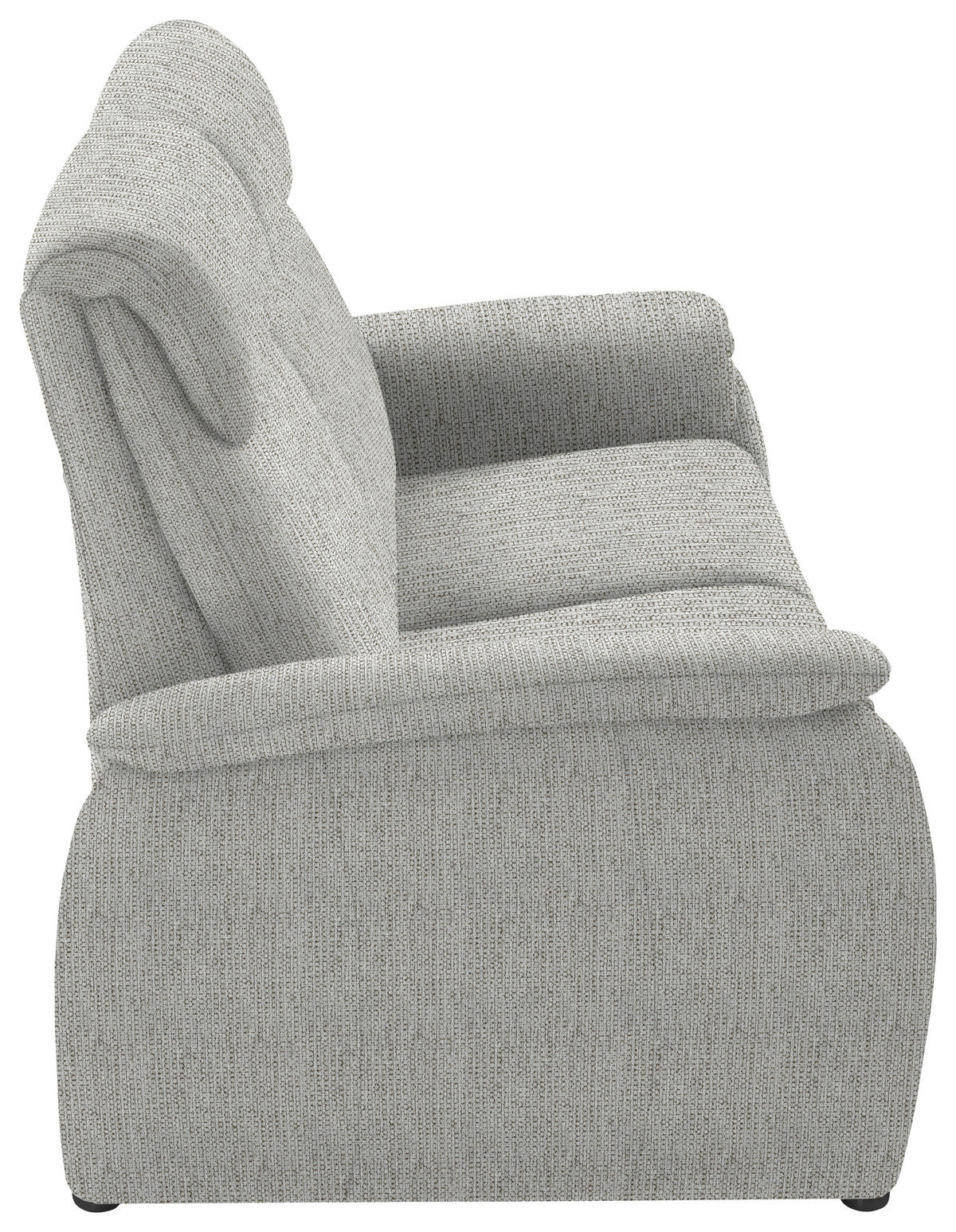 2,5-SITZER in Flachgewebe Silberfarben  - Silberfarben/Schwarz, KONVENTIONELL, Textil/Metall (178/107/97cm) - Pure Home Comfort