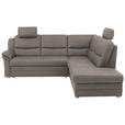 ECKSOFA Grau Mikrofaser  - Beige/Alufarben, KONVENTIONELL, Textil/Metall (239/219cm) - Carryhome