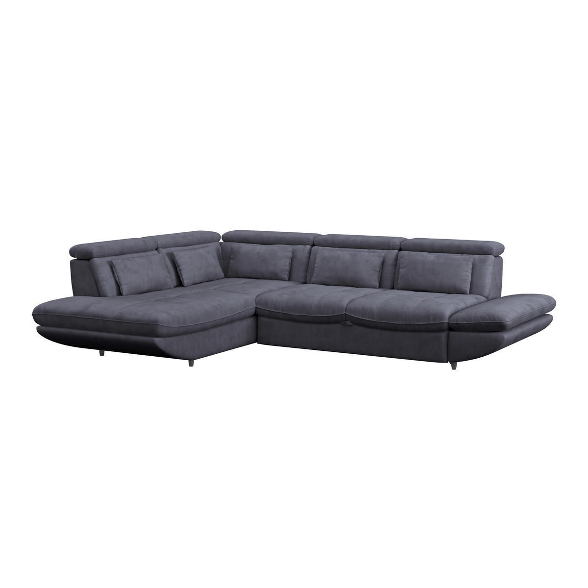 WOHNLANDSCHAFT in Mikrofaser Dunkelblau  - Schwarz/Dunkelblau, Modern, Kunststoff/Textil (311/233cm) - MID.YOU