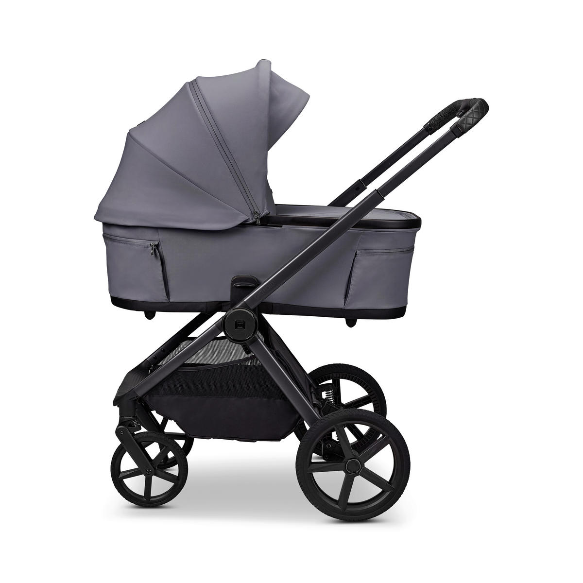 KINDERWAGENSET  GIO FOLD ETPU SET  graphite  - Hellgrau/Grau, Basics, Textil/Metall (120/58/92cm) - Moon Edition