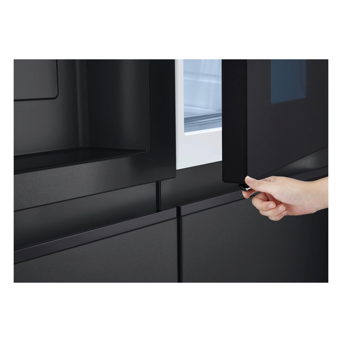 SIDE-BY-SIDE 91,3/179/73,5 cm GSXE90EVDD  - Schwarz, Basics, Glas/Kunststoff (91,3/179/73,5cm) - LG