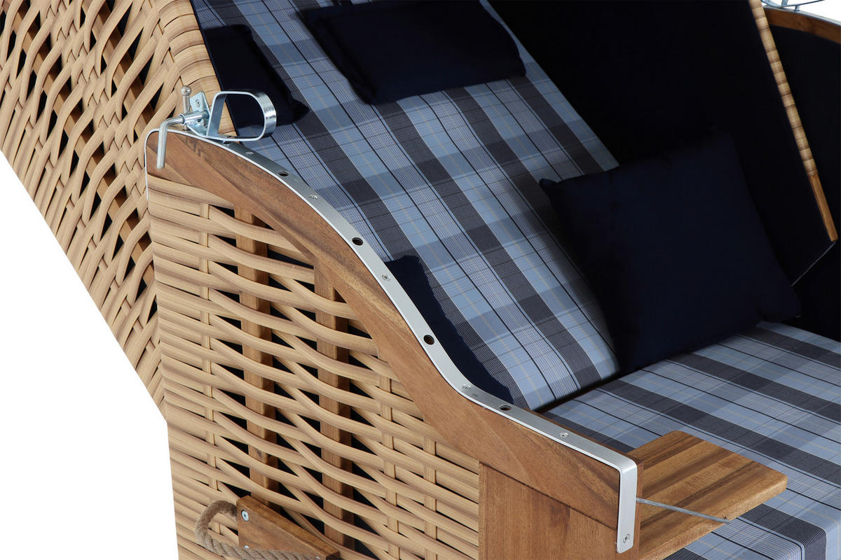 STRANDKORB - Blau, KONVENTIONELL, Holz/Kunststoff (120/80/165cm) - Siena Garden