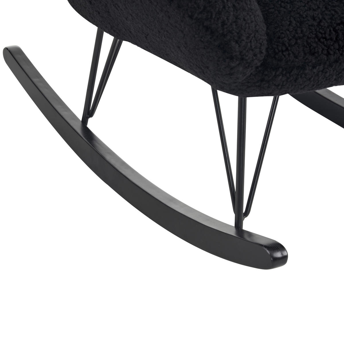 SCHAUKELSTUHL in Bouclé Schwarz  - Schwarz, MODERN, Holz/Textil (73/83/94cm) - MID.YOU