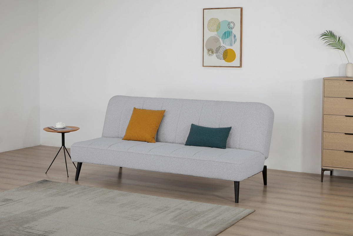 SCHLAFSOFA Frottier Grau  - Schwarz/Grau, Design, Holz/Textil (192/82/90cm) - Livetastic