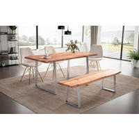 ESSTISCH in Holz 180/90/76 cm  - Chromfarben/Akaziefarben, MODERN, Holz/Metall (180/90/76cm) - MID.YOU