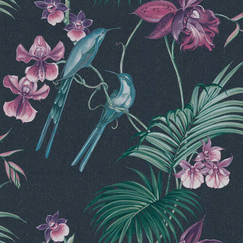 Xora Vliestapete Pink, Dunkelblau 52x1000 cm