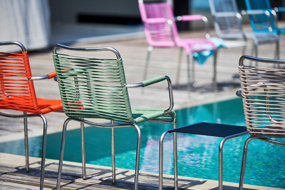 GARTENSESSEL-SET Aluminium Rot, Alufarben  - Rot/Alufarben, Design, Kunststoff/Metall (57/85/57cm) - FIAM