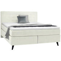 BOXSPRINGBETT 180/200 cm  in Weiss  - Weiss/Schwarz, Konventionell, Holz/Textil (180/200cm) - Voleo