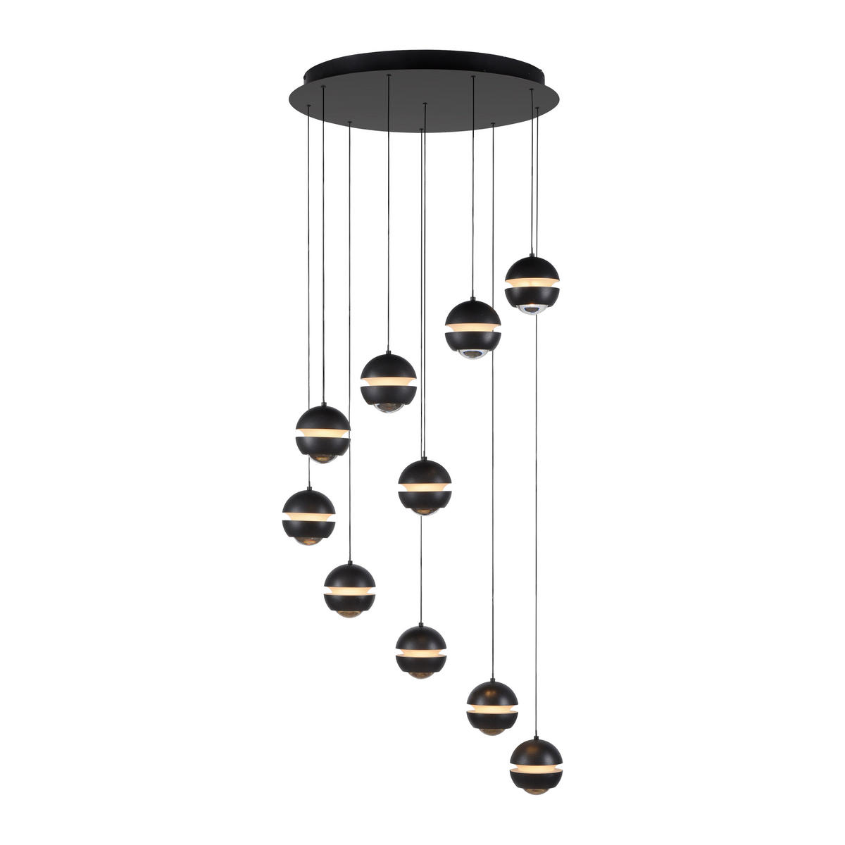 LED-PENDELLEUCHTE 55/55/220 cm  - Schwarz, Design, Kunststoff/Metall (55/55/220cm) - Schöner Wohnen