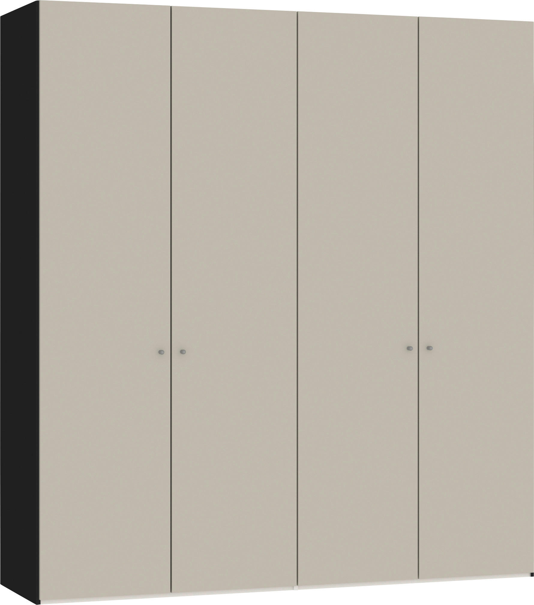 FALTTÜRENSCHRANK  in Schwarz, Sandfarben  - Sandfarben/Silberfarben, Design, Glas/Holzwerkstoff (202,5/220/58,5cm) - Jutzler