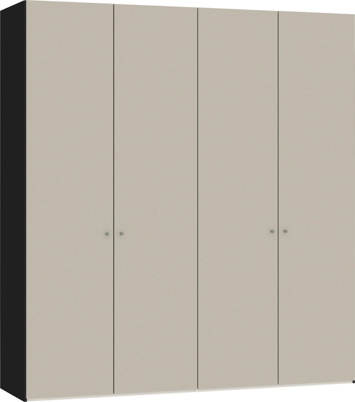 FALTTÜRENSCHRANK  in Schwarz, Sandfarben  - Sandfarben/Silberfarben, Design, Glas/Holzwerkstoff (202,5/220/58,5cm) - Jutzler