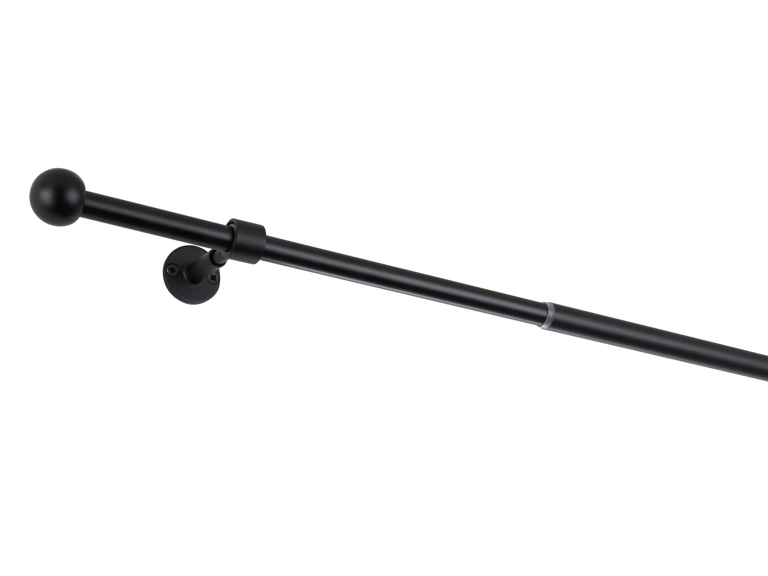 VORHANGSTANGENSET   - Schwarz, Basics, Metall (120/8/3.3cm)