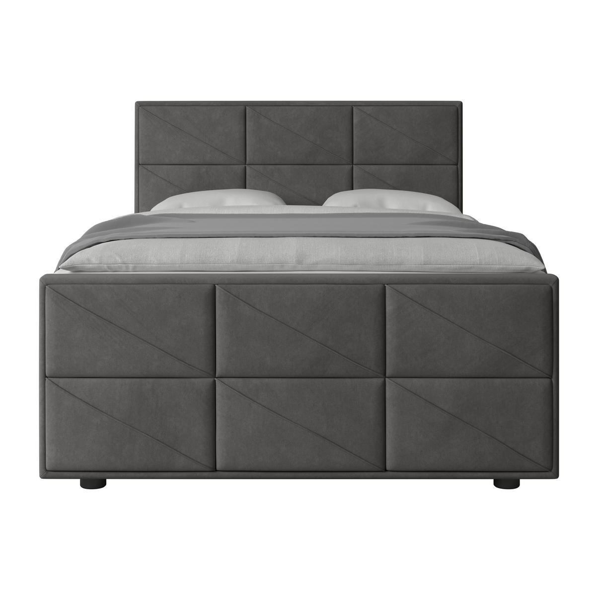 BOXSPRINGBETT 140/200 cm  in Anthrazit  - Anthrazit, Modern, Holz/Kunststoff (140/200cm) - MID.YOU