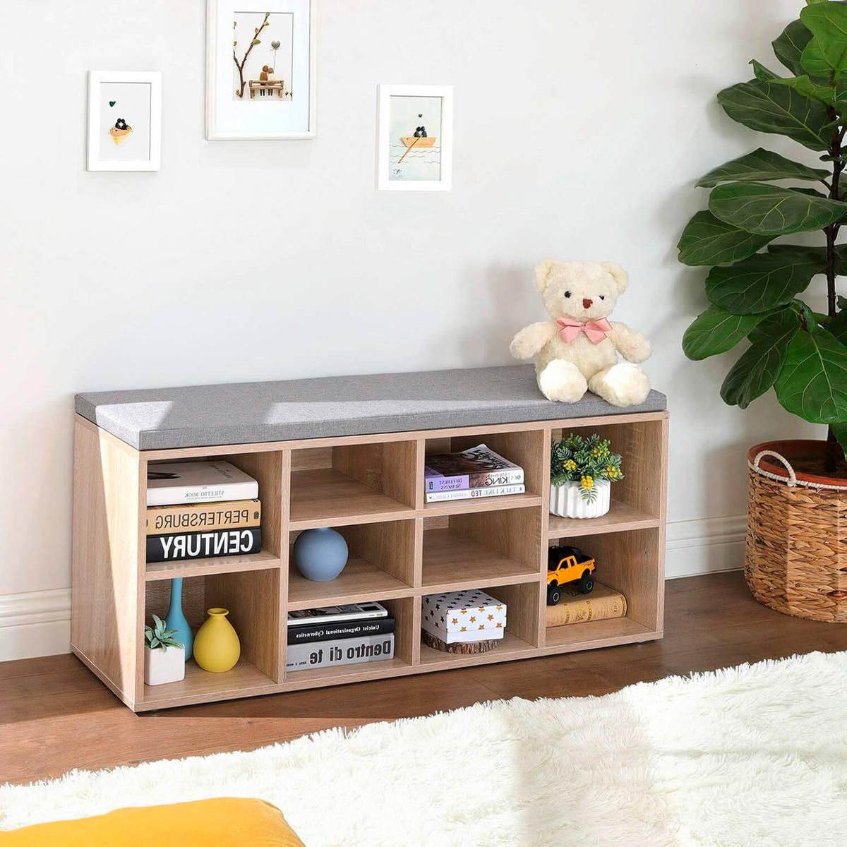LAVICA DO PREDSIENE, 104/48/30 cm - sivá/farba duba, Trend, kompozitné drevo (104/48/30cm) - Boxxx